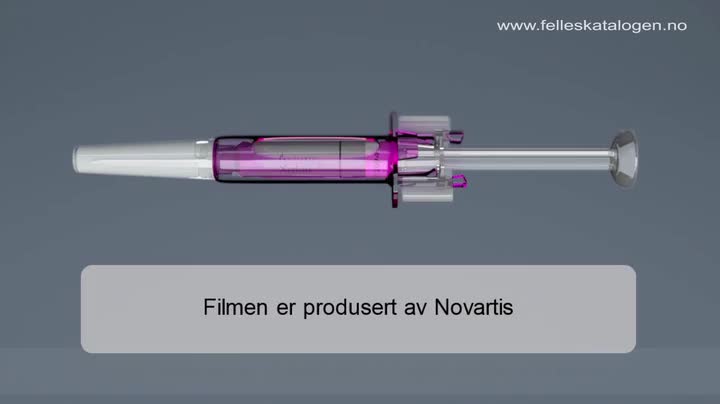 Instruksjonsfilm for bruk av ferdigfylt sprøyte.